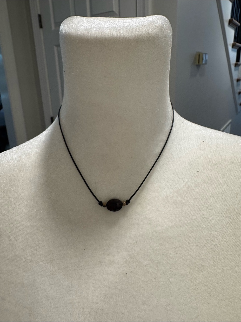 Black Bead Cord Necklace - Minimal Women’s Jewelry